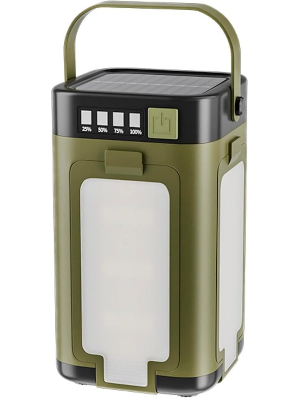 Rechargeable LED Camping Lantern, Waterproof Solar Light, 4000mAh Power Bank, 6